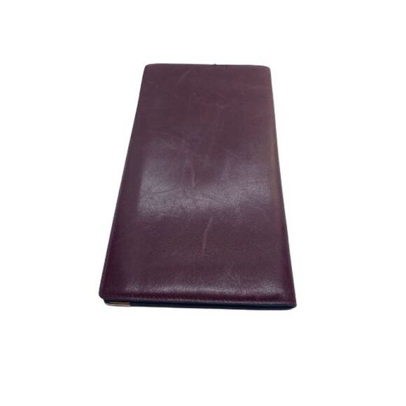 Authentic Celine Paris Burgundy Red Leather Long Slim Wallet - Picture 2 of 10
